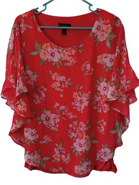 3/$20 ALYX Red Floral Blouse with Tank Top